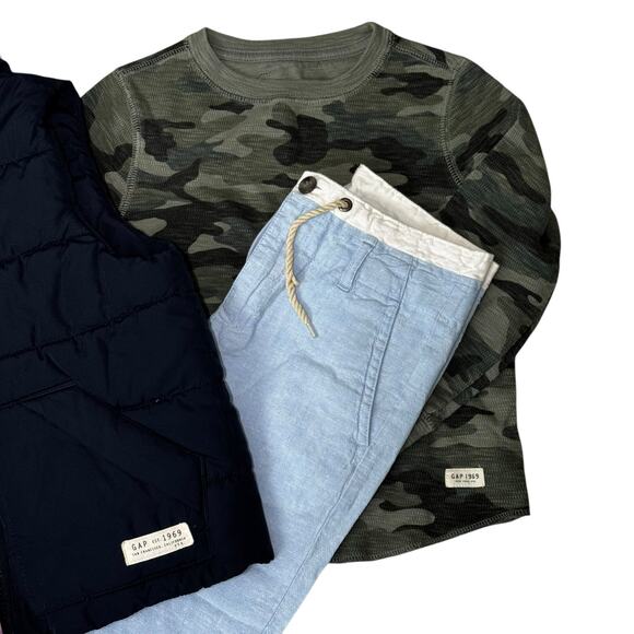 Boys Clothing Bundle Ralph Lauren Gap 4/5 Shirt Puffer Vest Camo Classic Preppy - Picture 4 of 10